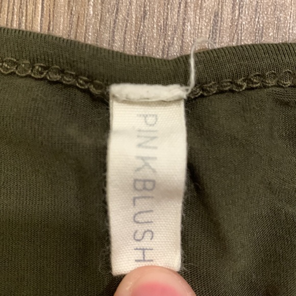 Pink Blush Army Green Maternity Shirt size Medium - Picture 2 of 2